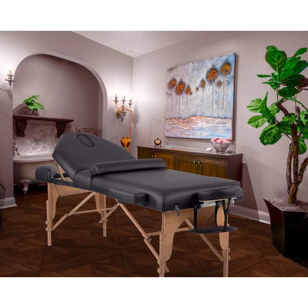 Massage Table Protable Massage Bed 30In Wide Lash Bed Height Adjustable Salon Bed 4InThick PU