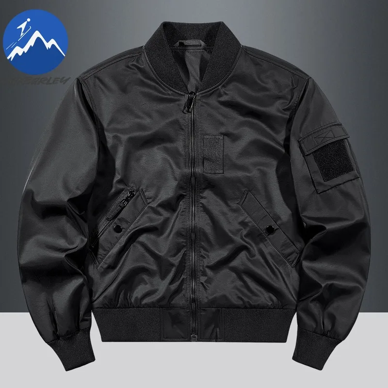 

Maxbarley 2026 New Spring Autumn Mens Baseball Jacket American Pilot Jacket Casual Trendy Workwear Flight Suit