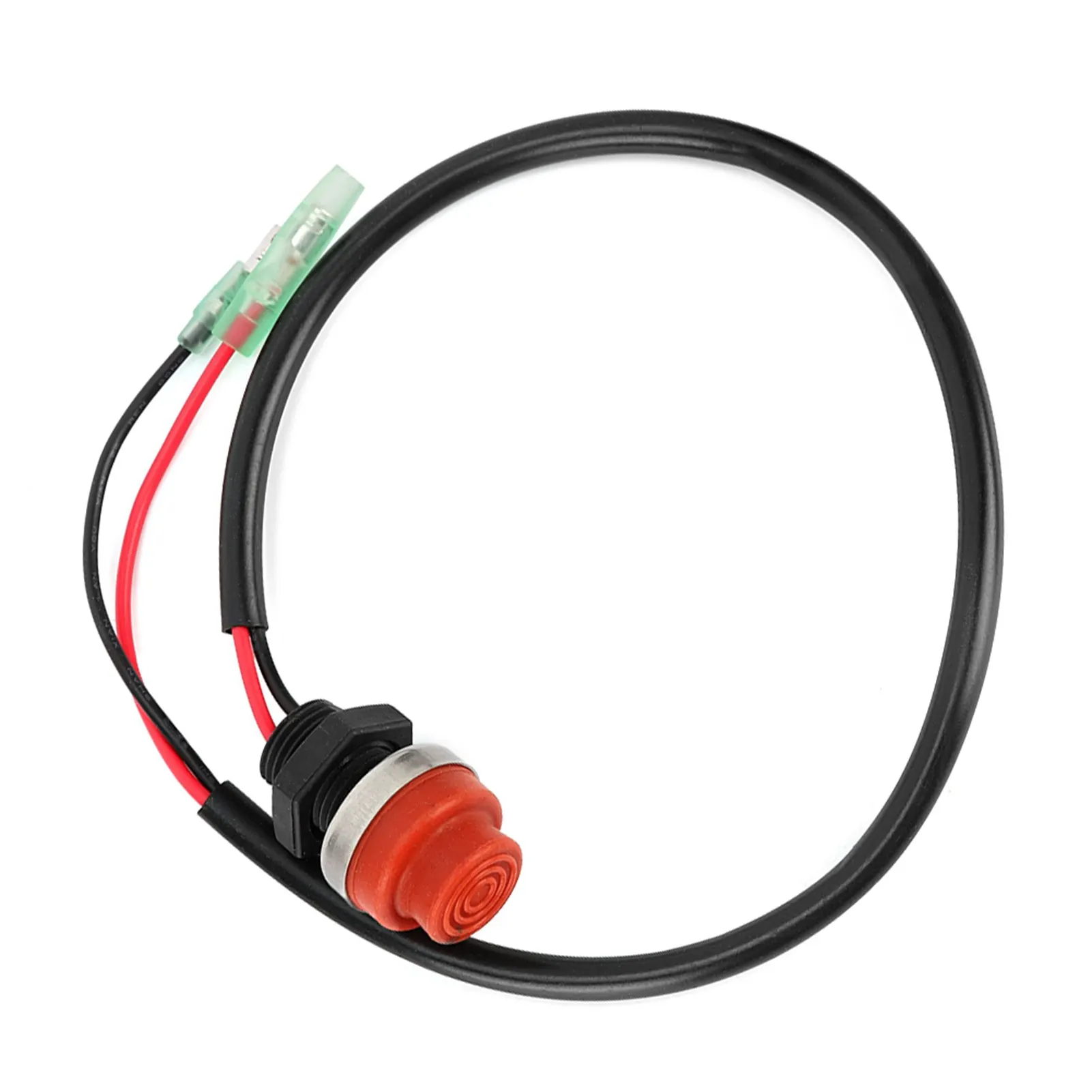 Start Stop Switch for Marine Boat Yacht Outboard Engine Start Stop Switch Keyless Push Button Screw Clamp Terminal Wire 45cm
