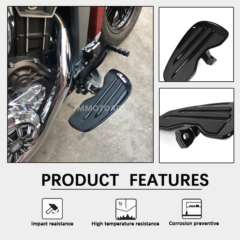 Rider Floorboards Driver Passenger Footboard Front/Rear Foot Rest Pedal Wide Footrest For Indian Scout Sixty Rogue Twenty Bobber