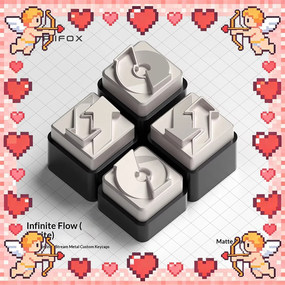 PIIFOX KC-HLF PC Keycaps Glossy And Matte Height Keyboard Keycaps Customized Electroplating Process Metal PC Accessories Gifts