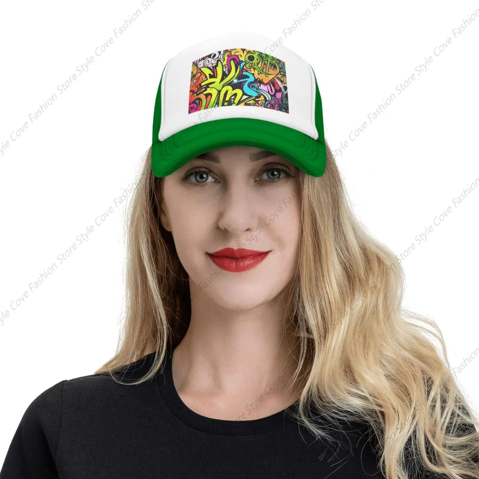 Unisex Graffiti Desenho Impressão Mesh Baseball Cap, Verão ajustável Sunshade Hat, Hip Hop Streetwear para esportes