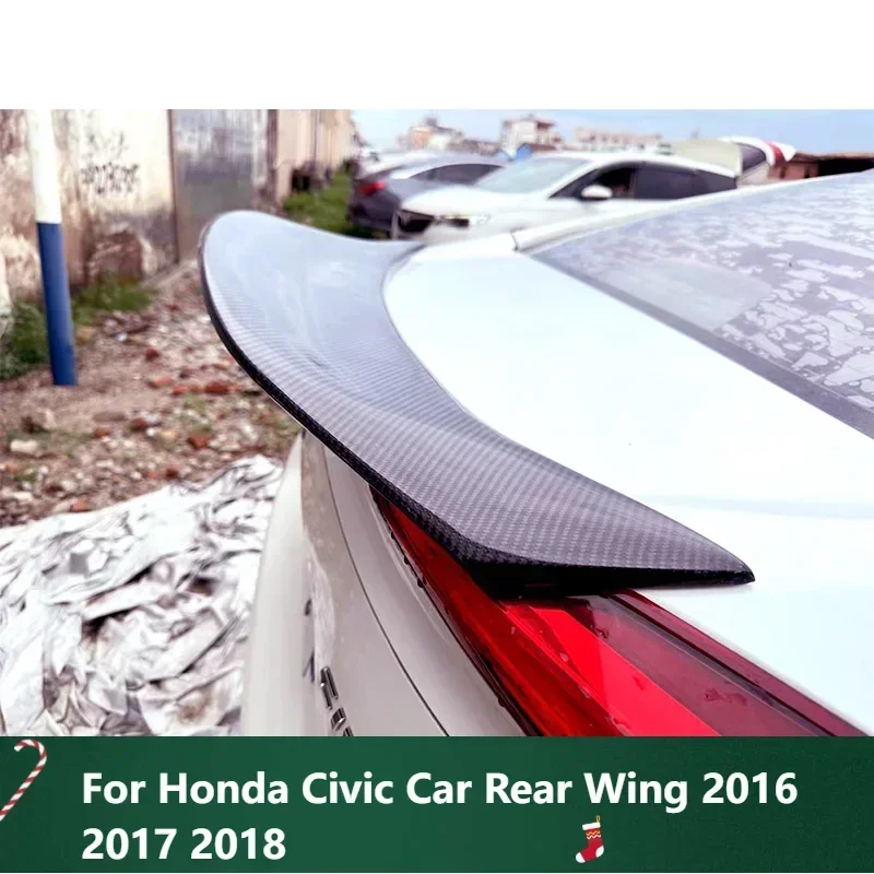 

New! Spoiler for Honda Civic Car Rear Wing 2016 2017 2018 4 Door 10th Generation Carbon Fiber Accessories