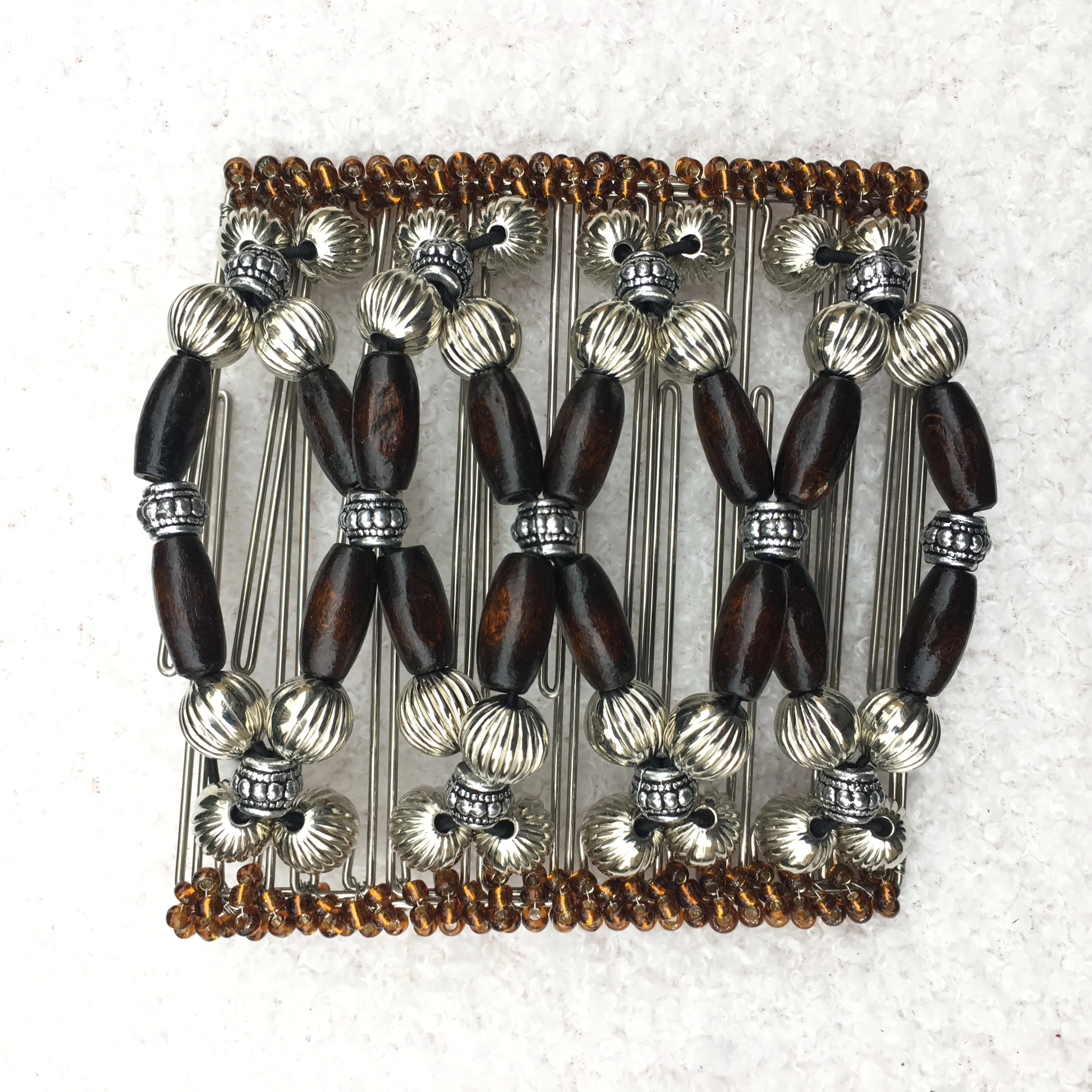 ​10Pcs/Lot Black Vintage lantern Metal Comb Hair Clip Adjustable Elastic Hair Comb No Crease Hair Pins Hair Accessories for Wome