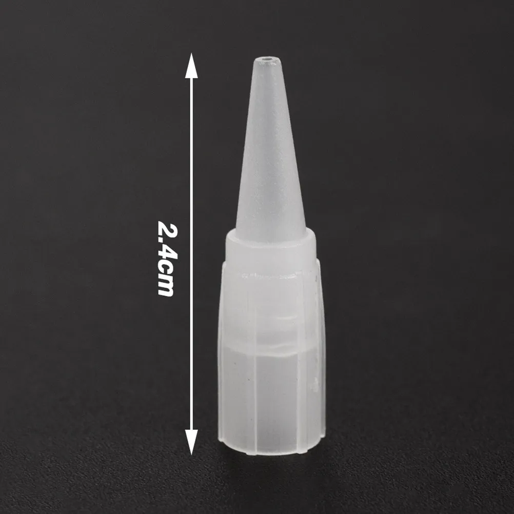 100Pcs Transparent Disposable Eyebrow Needle Tips Plastic Aseptic Single-Use for Microblading Machine Tips Hygienic Airflow