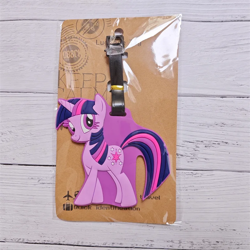 Official Hasbro My Little Pony Luggage Tag Soft PVC Cartoon Suitcase Tag Travel Baggage Identifier Backpack Hanging Label Gifts view 3