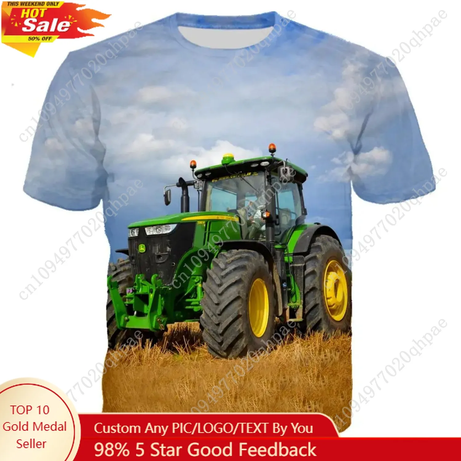 

Funny Children's Boy's Clothing Tractor 3D Print Summer Simple Comfort Short Sleeved T-Shirt Outdoor Sports T-Shirts for Childre