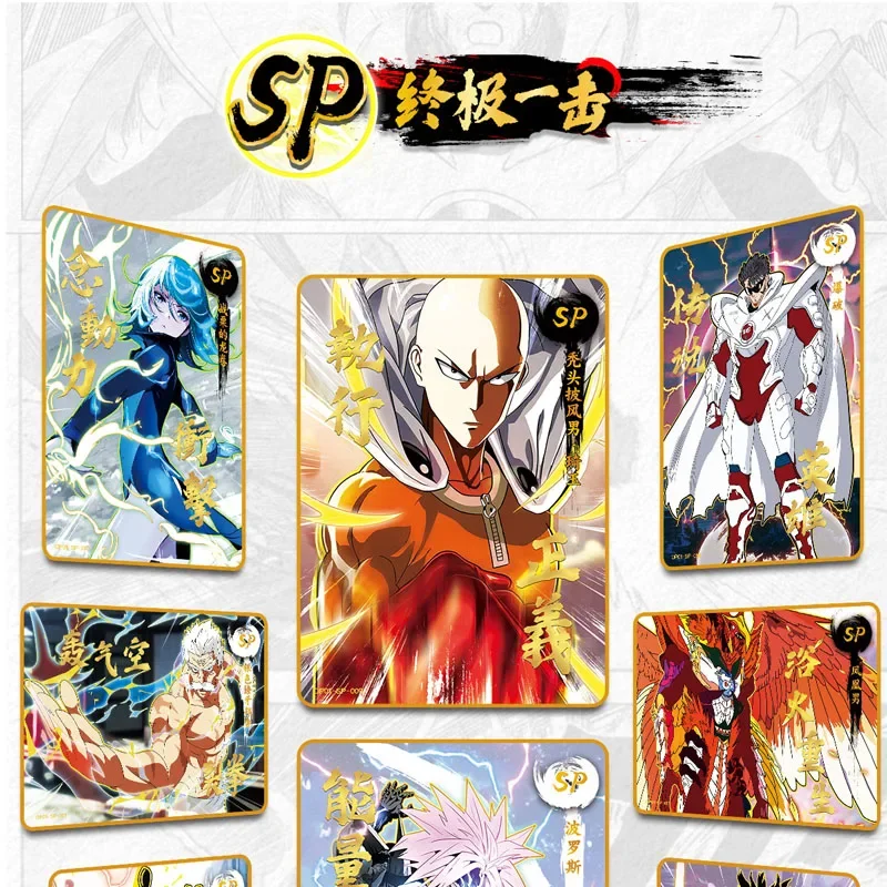 Cartes de collection One Punch Man pour enfants, figurines d'anime japonaises originales, cartes de jeu, cadeaux d'anniversaire et de Noël, jouet de table de combat pour enfants