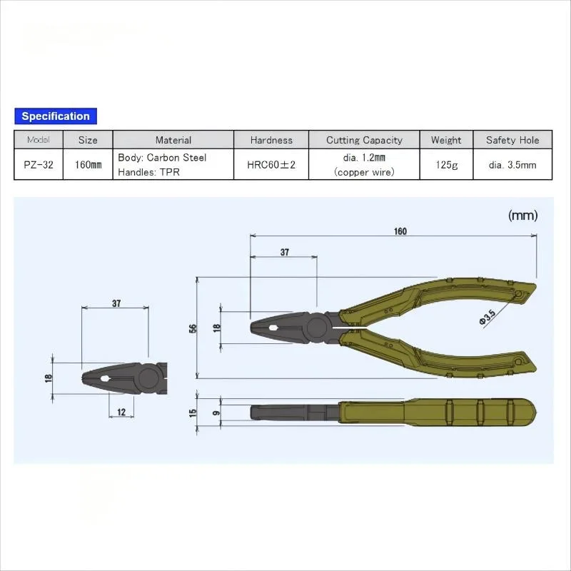Japan ENGINEER PZ-32 Screw Extractor Pliers - Quick Remove Damaged Screws, Multi-Jaws, Black Oxide Coating