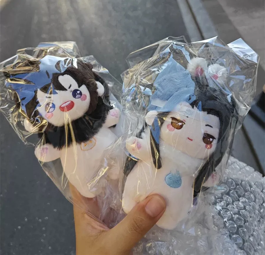 10 cm Puppe Spezial Kaninchen Großmeister der Dämonischen Kultivierung Wei Wuxian Lan Wangji Gefüllte Plüschtiere Puppe Kleidung Schlüsselbund Spielzeug Ki