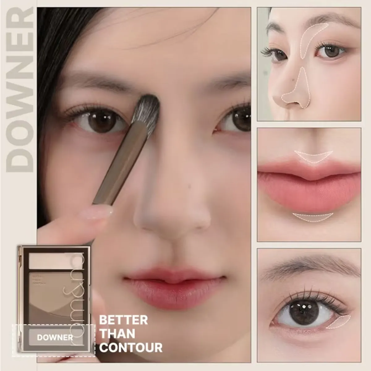 rom&nd BETTER THAN CONTOUR,Powder Texture,Fine & Smooth,Natural 3D Effect,Luxury Makeup,Korean Cosmetic,K-Beauty,Korean Makeup