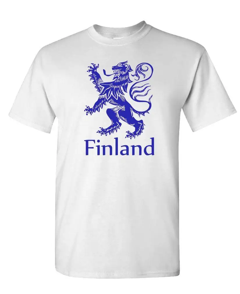 FINLAND LION RAMPANT - Unisex Cotton T-Shirt Print Creativity Novelty Male Women Short Sleeve