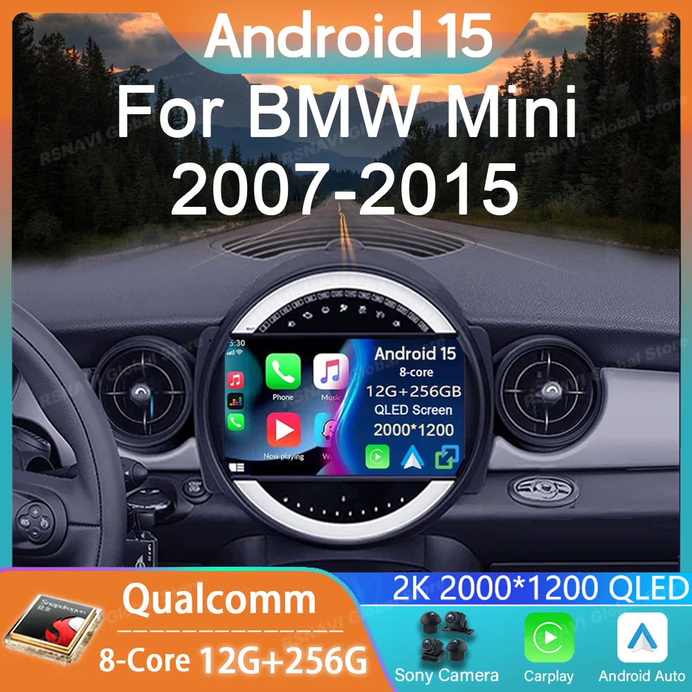 

Car Radio Android 15 For BMW Mini Cooper R56 R60 R51 2006 - 2015 GPS Carplay Navigation Stereo Auto DSP BT DVD Multimedia Player