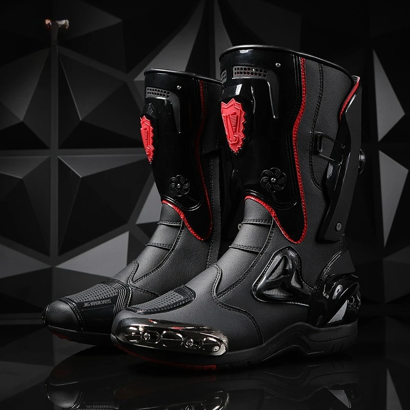 

New Motorcycle Boots for Men Women High Top Off Road Commuter Bike Riding Gear with Rotating Buckle