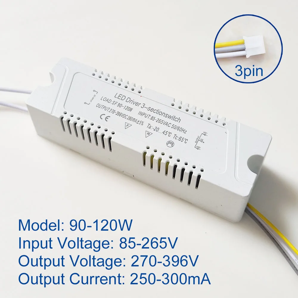 AC85-265V LED Driver Adapter For LED Lighting 18-24W 25-36-50W 100-120-150W Transformer For 3color LED Ceiling Light Replacement