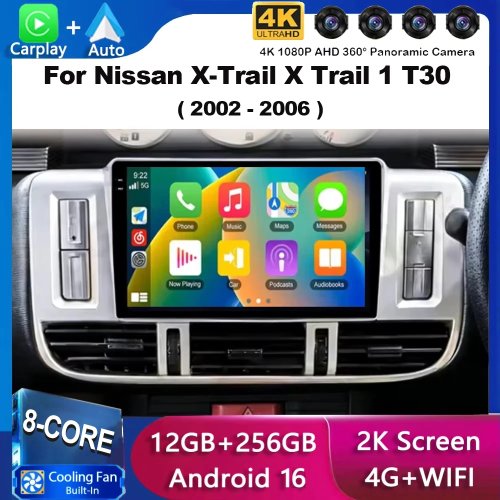 For Nissan X-Trail X Trail 1 T30 2000 2001 2002 2005 2006 Carplay Auto Car Radio Multimedia Player Android Screen GPS Navigation
