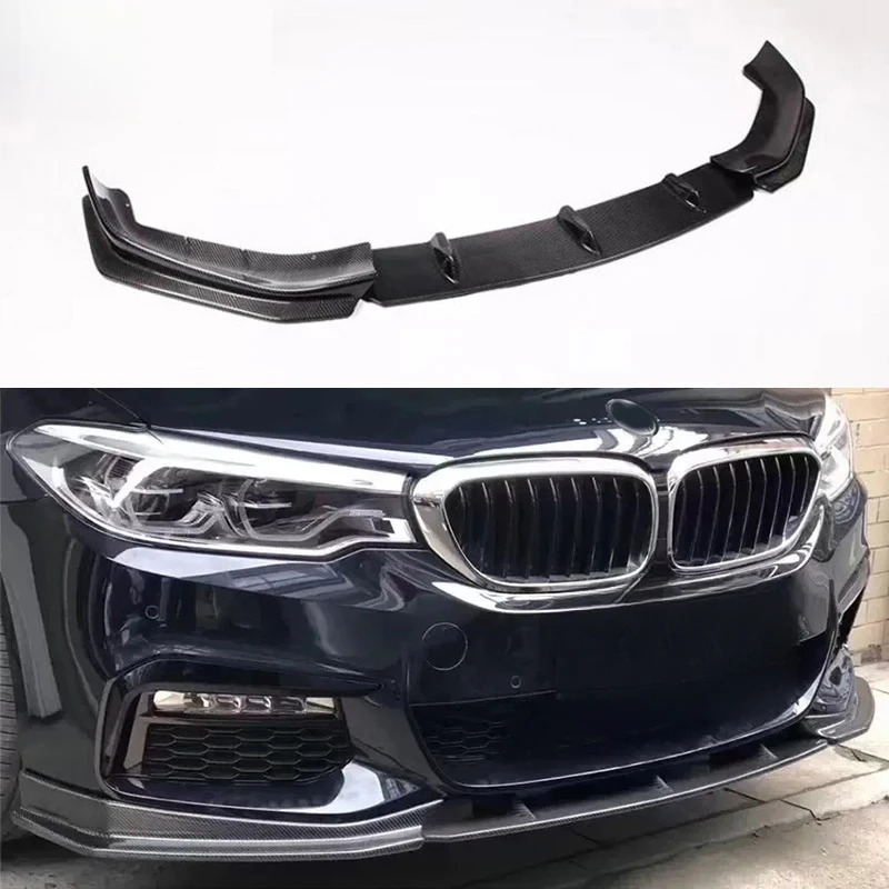 

for 5 Series G30 Pre Sport Conversion Auto Front Lip Spoiler New Real Carbon Fiber FD Style Front Bumper Lip Sp