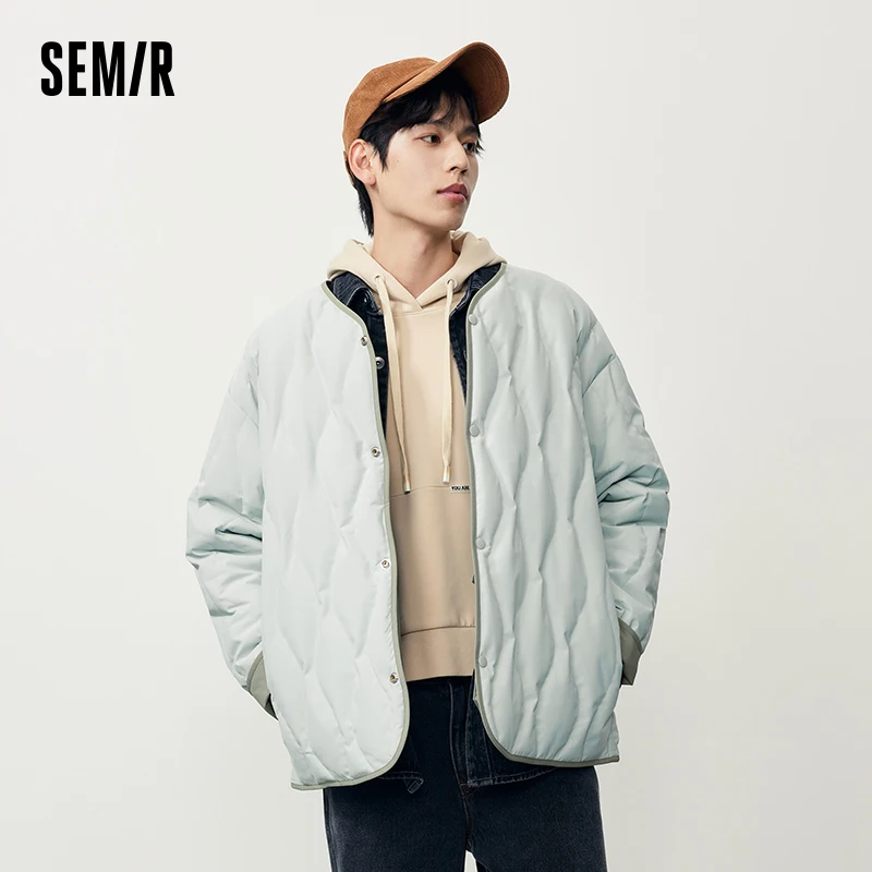 Semir 2023 Men Down Jacket Autumn New Light Warm Comfortable Overalls Double-sided Wear Jacket Design Down Jacket for Men