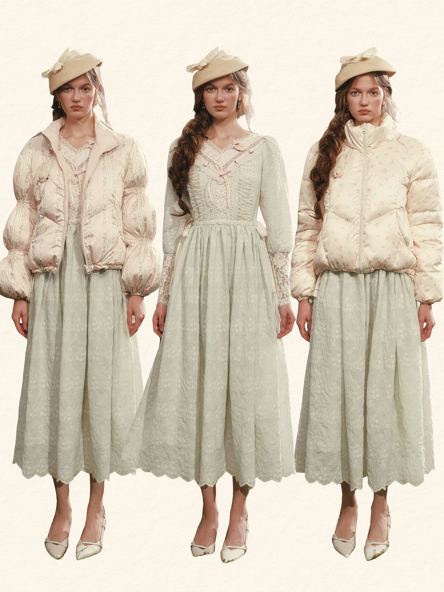 티이하일리 가을 여성 드레스 풀 랜턴 슬리브 롱 맥시 여성용 S-L 빈티지 하이 웨이스트 레이스 V넥 그린 레이스업 자수