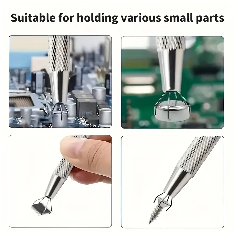 1pc Precision 4-Claw Jewelry Tweezers -for Gemstones, Diamonds, Beads & Small Parts, Versatile Pliers for Jewelry Making