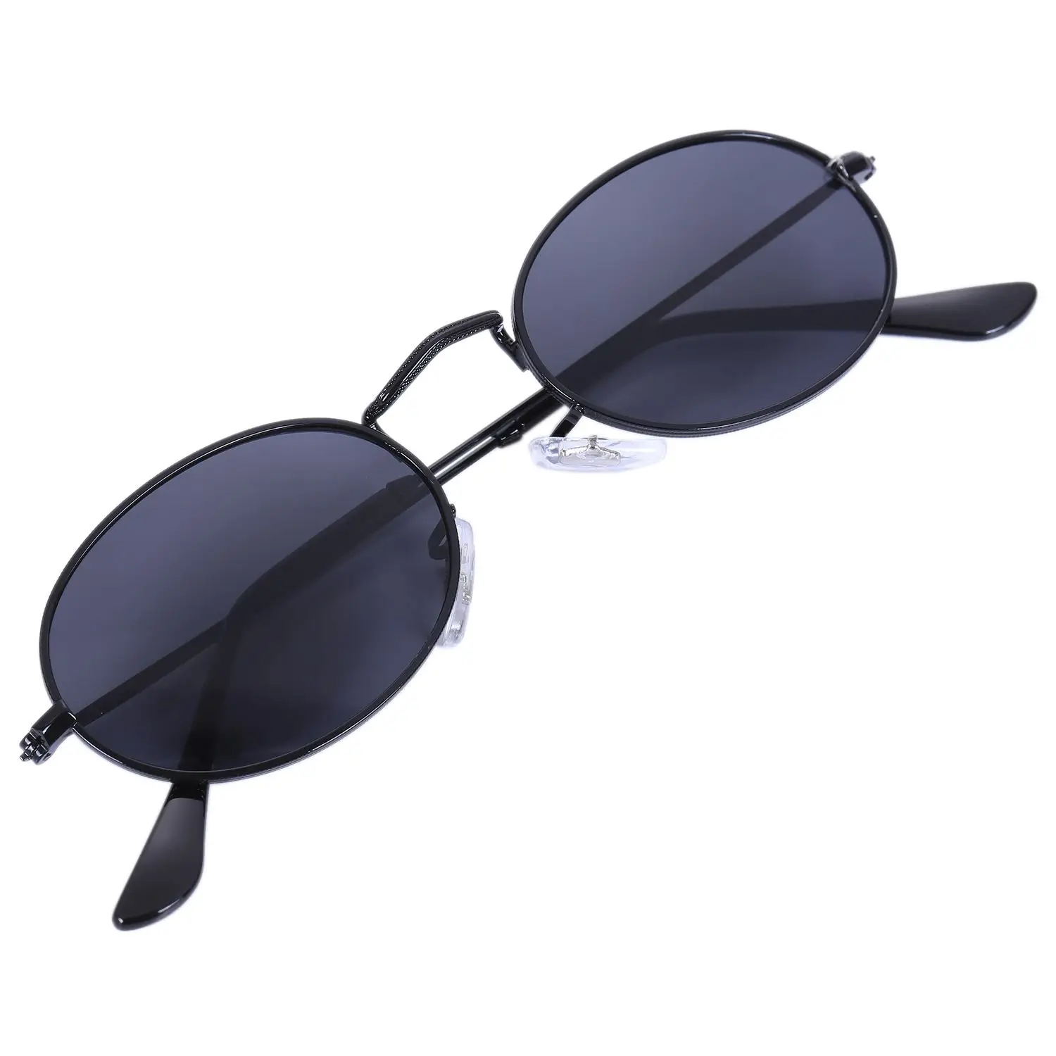 Oval Sunglasses Men Women Vintage Male Female Retro Sun Glasses Round Eyewear S8006 Black frame Black