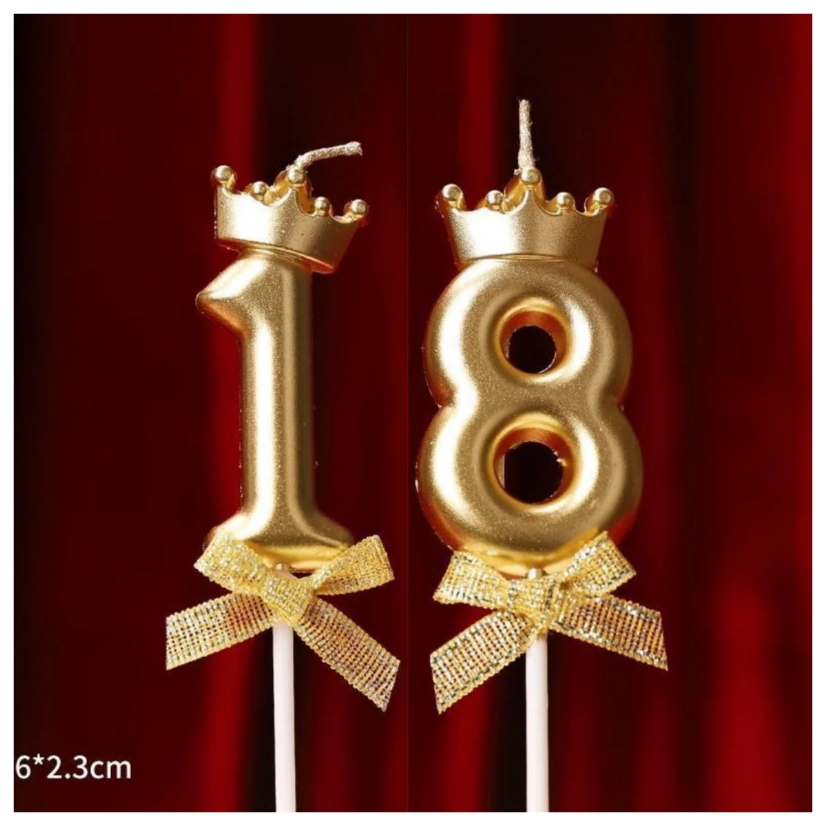 Number Birthday Candles OriginalLight Gold Crown Birthday Cake