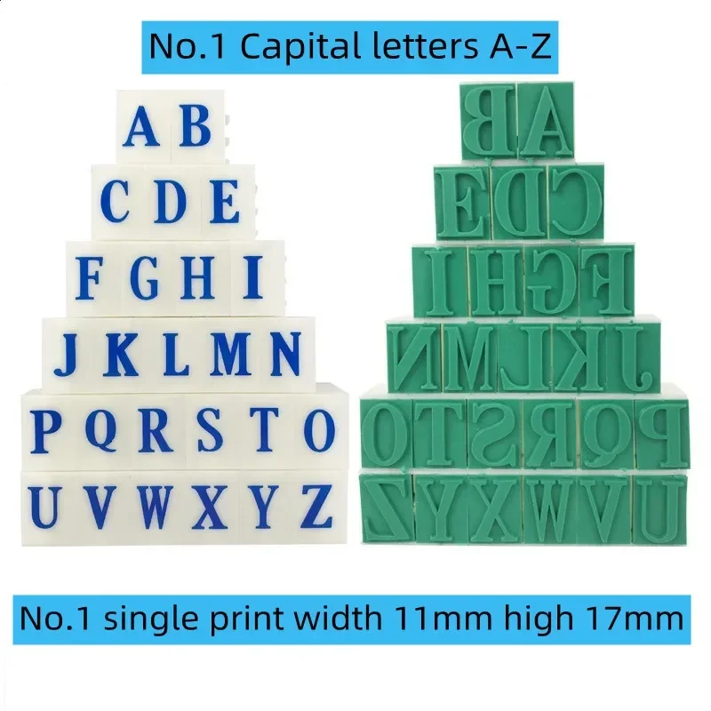 A to Z Letters English Stamp Digital Symbol Seal Scrapbooking Alphabet Combination Ink Print DIY Crafts Office Supplies