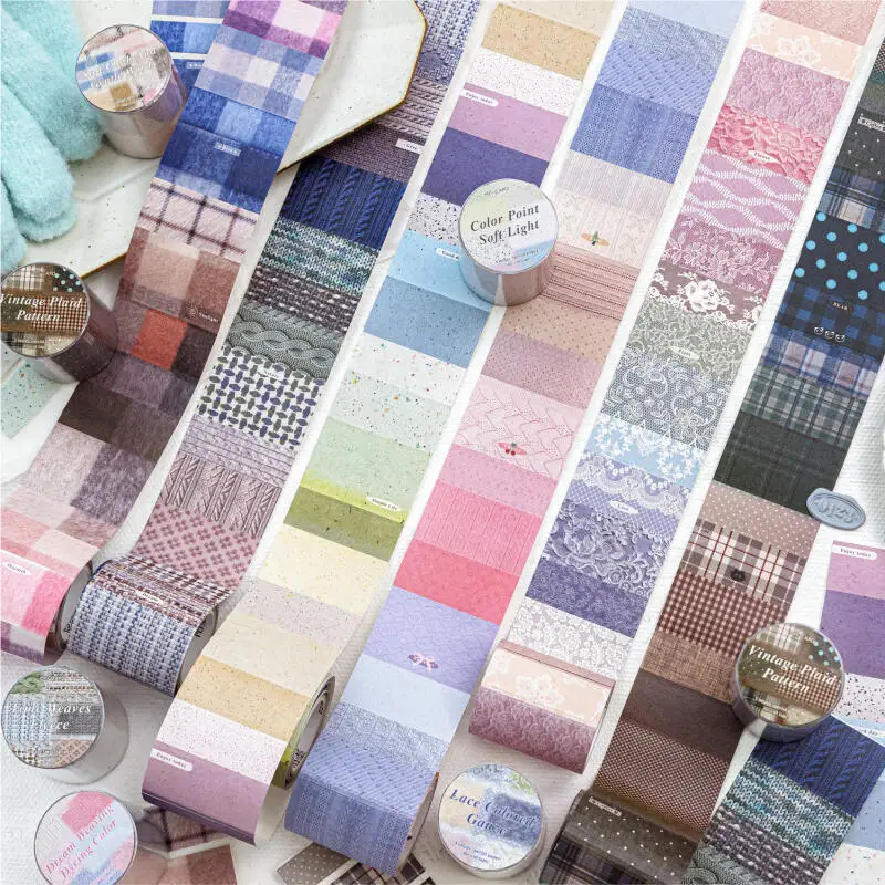 

Card Lover 60mm*2m 1 Roll [Paper Sketch Series] Vintage Plaid Dream Weaving Dye Color Decorative Washi Tape Journaling Scrapbook