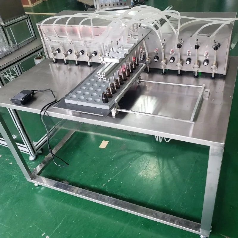 Semi-automatic liquid filling machine: ten disinfectant filling devices