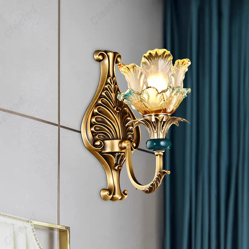 

Creative New LED European-style Copper Wall Lamp Bedside Lamp Living Room Corridor Corridor Decorative Lighting