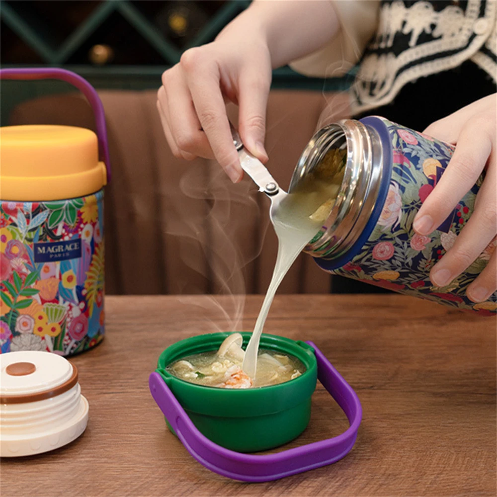 Portable Heat Preservation Cup Huahai Braising Beaker Outdoor Stainless Steel Heat Preservation Braising Congee Cup 520ML