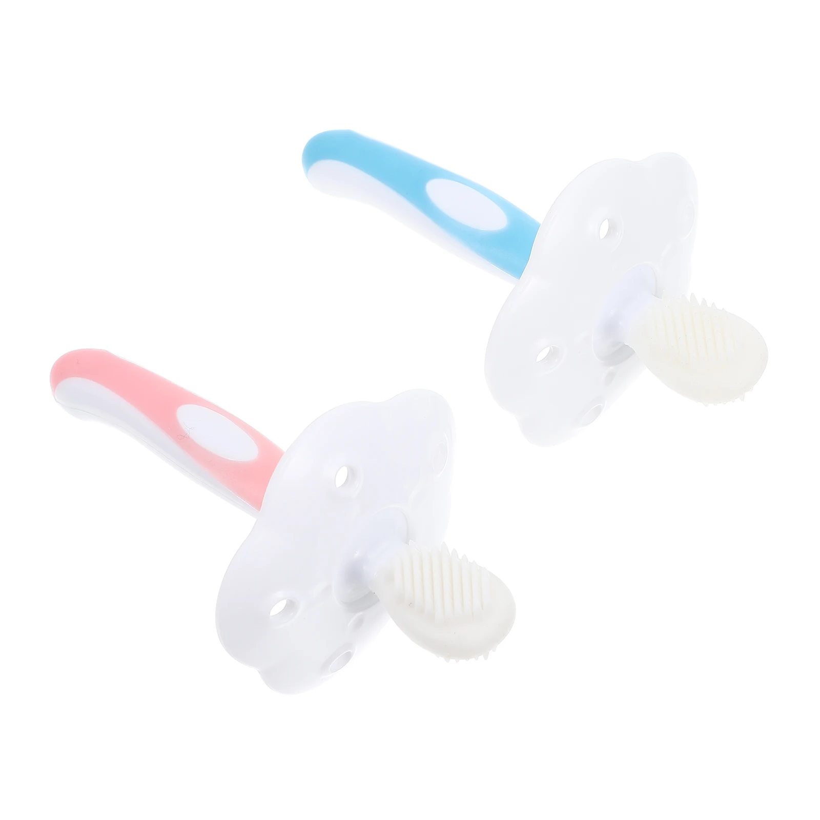 

2 Sets Kids Toothbrush Children Tool Silicone Cleaning Teeth Brush Baby al Hygiene Supplies Long H Infant