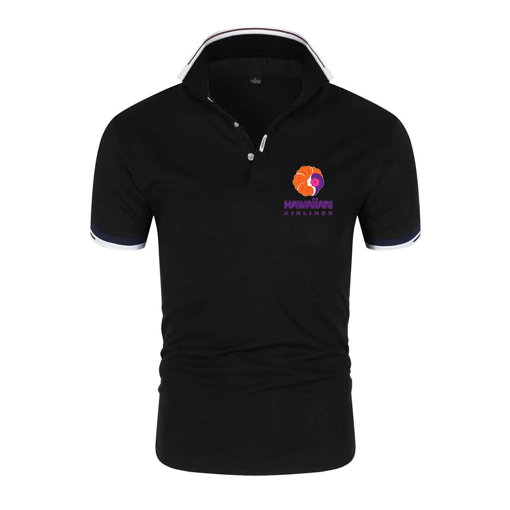Hawaiian Airlines Graphic The new men's six-color Polo is suitable for wearing with a stand-up collar in summer T shirt