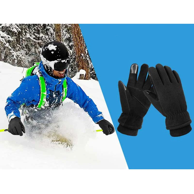 Men\'s and Women\'s Ski Gloves Windproof Waterproof Touch Screen Non-slip Plus Velvet Warm Electric Car Outdoor Riding Gloves