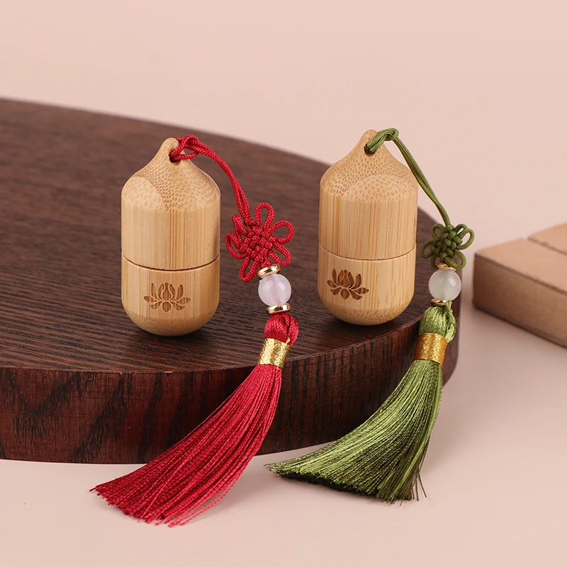 1 ml Bambusroller, leere Flasche, Hautpflegebehälter, alter Stil, Roll-on-Flaschen, kleines Parfüm, ätherisches Öl mit Anhänger