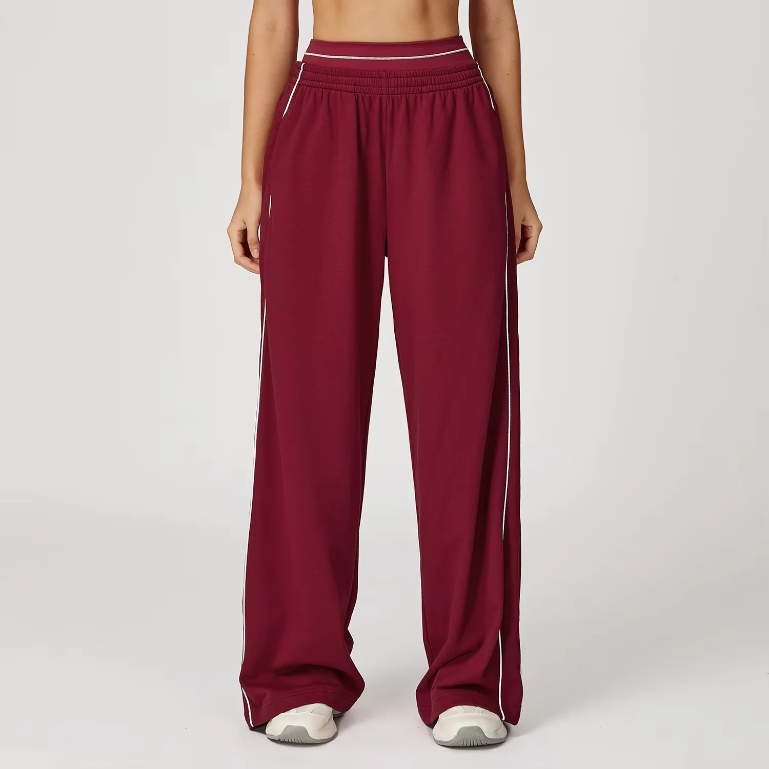 pantalon-evase-athletique-taille-haute-pour-femmes-couleur-contrastee-coupe-ample-avec-poches-de-fermeture-a-taille-elastique-couleur-unie
