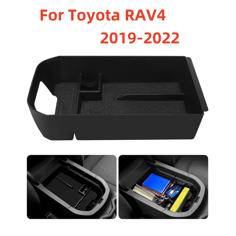 

1 шт. Органайзер лотка для центральной консоли подлокотник вставка ящик для хранения для Toyota RAV4 2019 2020 2021 2022 ящик для хранения центрального управления