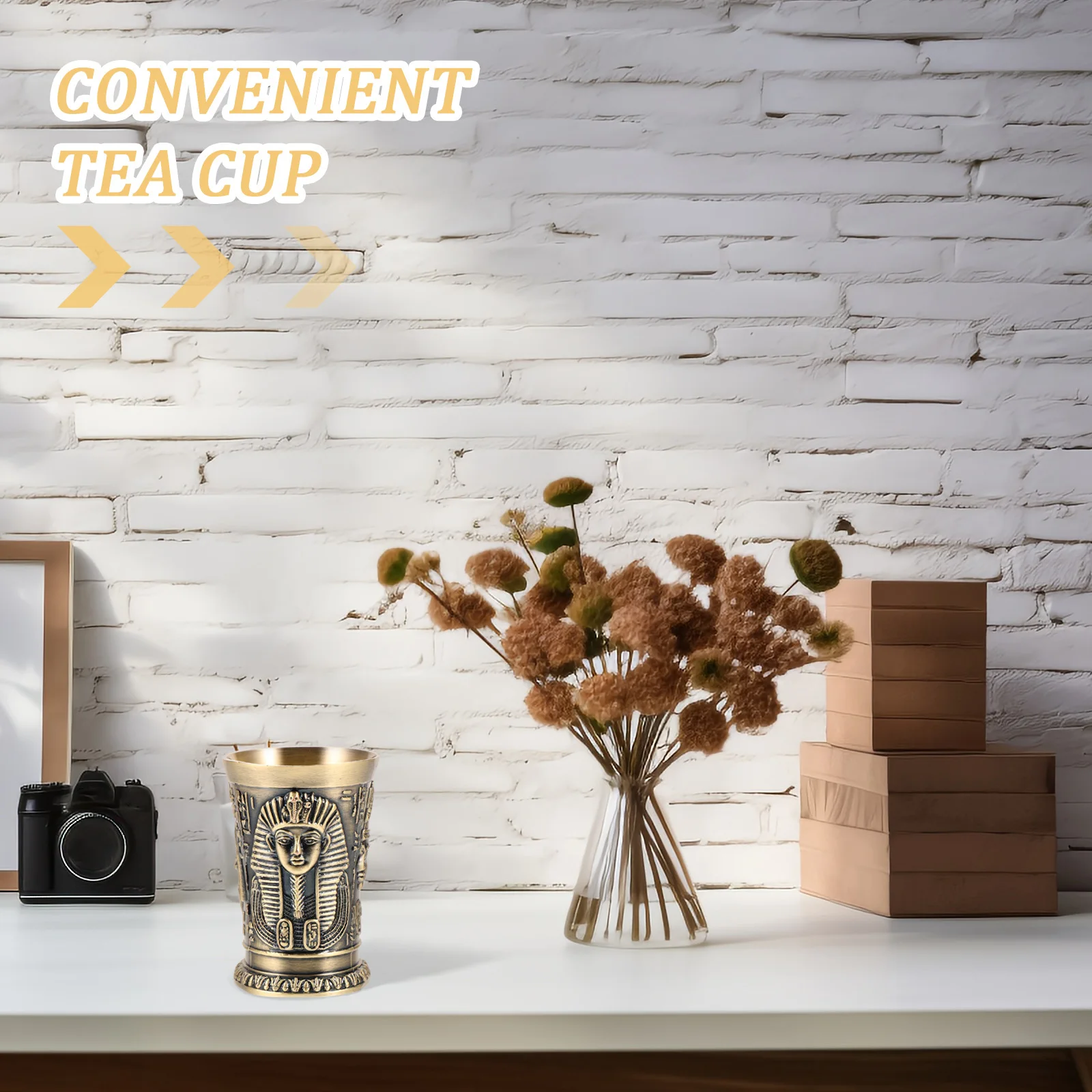 

Retro Metal Wine Cup Copper Material Lightweight Elegant Design Suitable for Home Bar Decoration Gift Anniversary