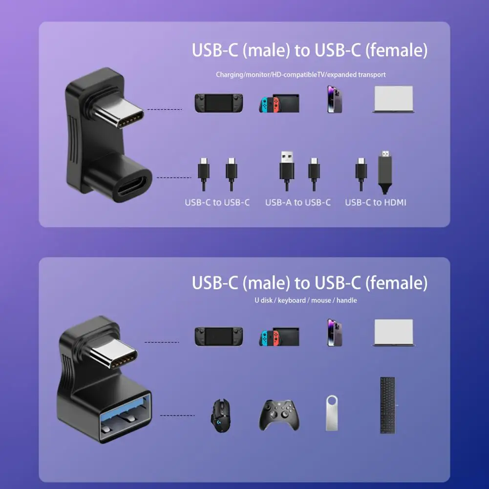 Usb C Extender High-speed 100w Type-c Otg Adapters 4k 60hz Resolution 10gbps Data Transfer Fast Charging for Steam Deck More