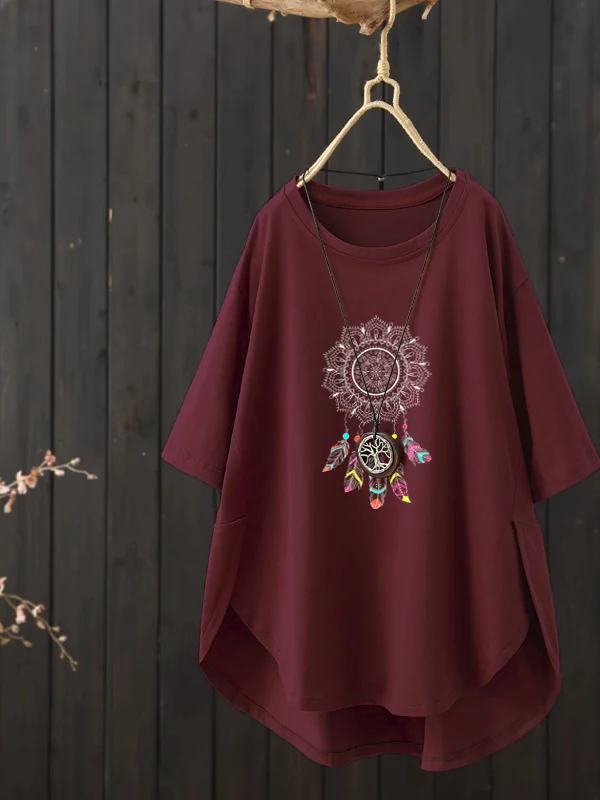 

Новая летняя антивозрастная свободная повседневная корейская универсальная футболка с морским принтом в стиле ретро, художественный свободный топ, женская одежда