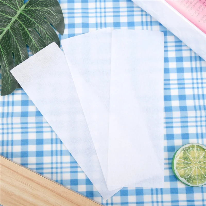 A006-200 Pak Strip Waxing Penghilang Rambut Strip Lilin Non Woven Strip Epilating untuk Wajah, Kaki, Ketiak, Tubuh dan Bikini, Putih