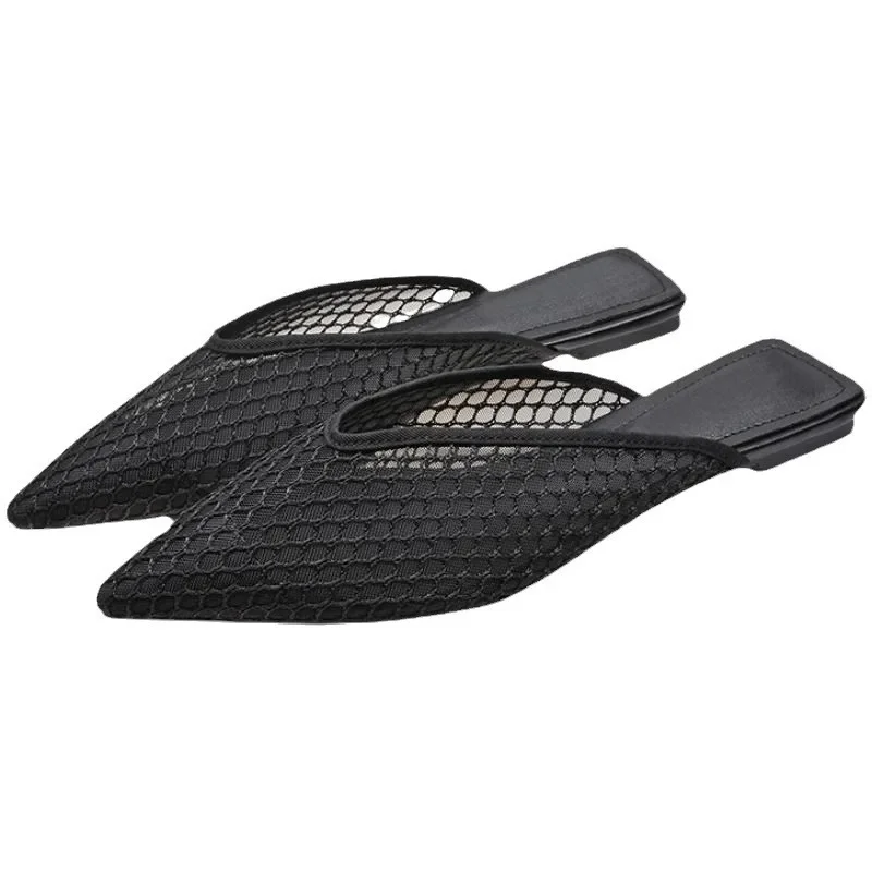 

Женские остроконечные тапочки на плоской подошве, летние уличные туфли-лодочки с дышащей сеткой, женские повседневные сандалии с открытой пяткой, шлепанцы