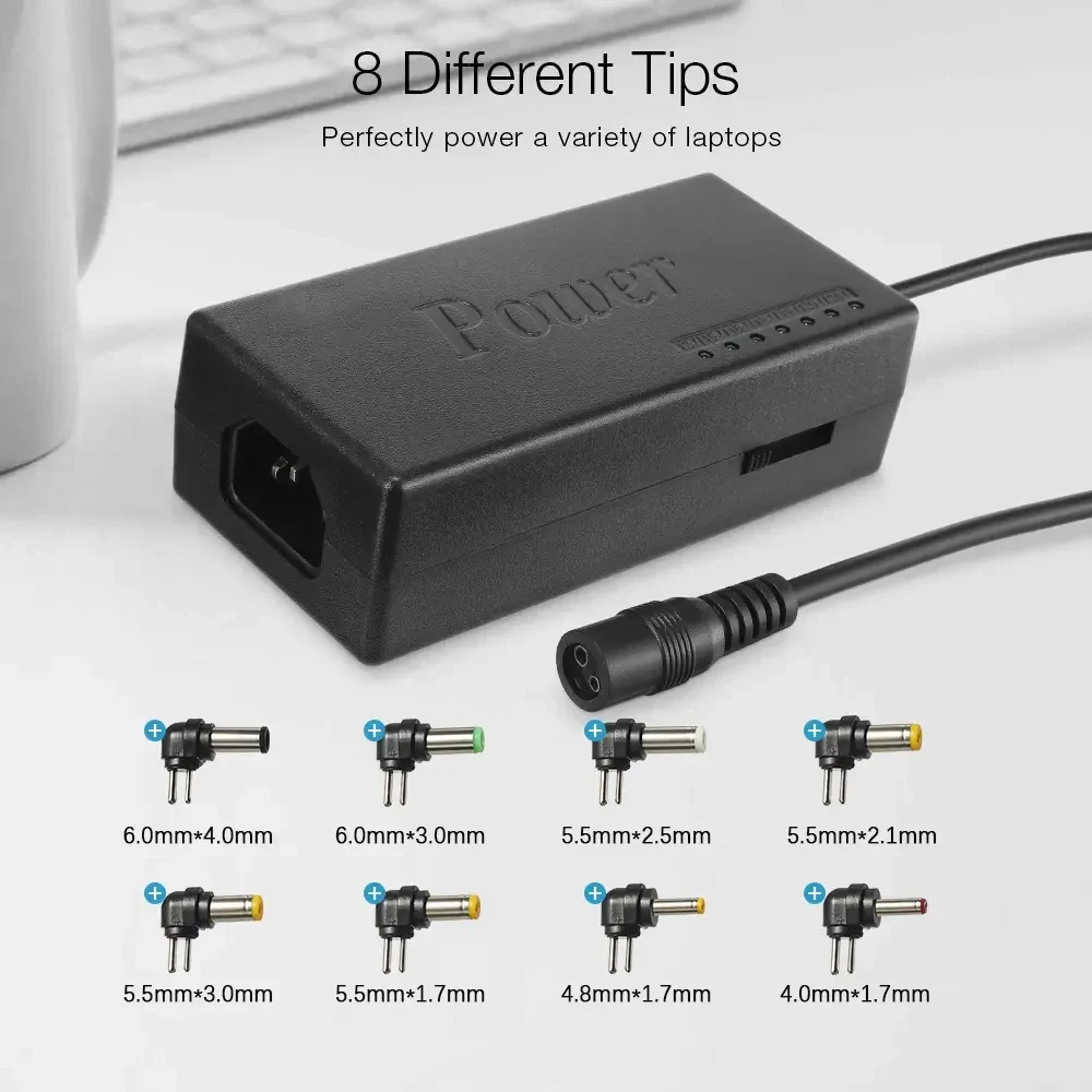 96W Portable Multi Voltage AC Power Supply Unit 12V To 24V For Notebook Computer Replacement Power Accessory
