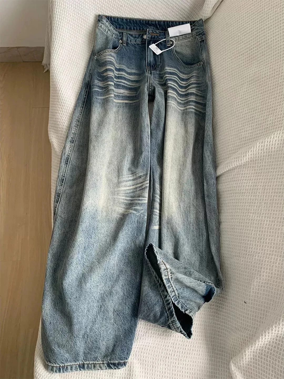 

Retro American Waed Men's Jeans Spring Autumn Loose Wide Leg Pants 3D Design Sensation Casual Comfortable Denim