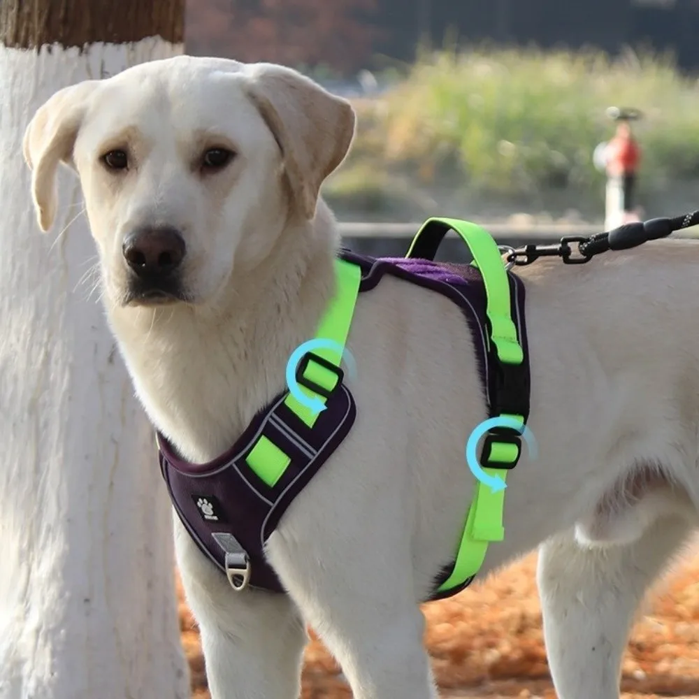 

Durable Multi-Point Adjustment Anti-Pull Dog Harness Reflective Comfortable Dog Chest Strap Breathable Dog Leash Outdoor Use