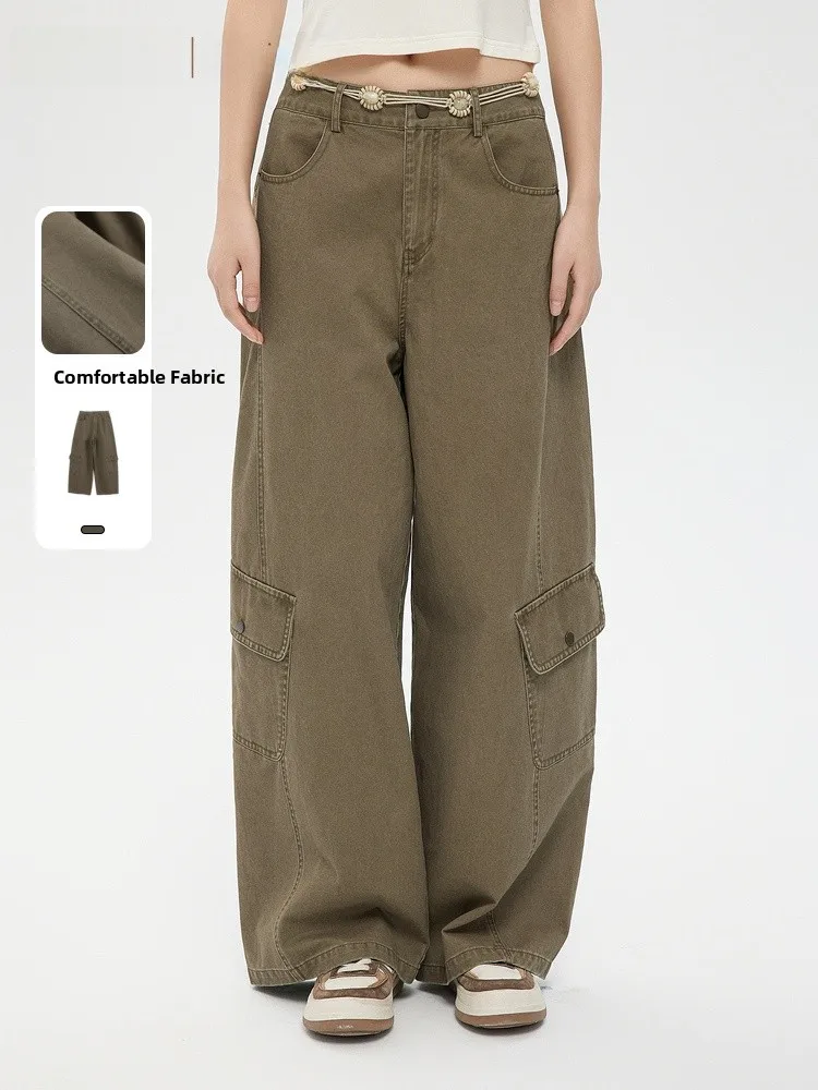 

Модные повседневные рабочие брюки Memory's Starting Point, весна 2026, новинка, ретро, универсальные, с высокой талией, свободного кроя, женские