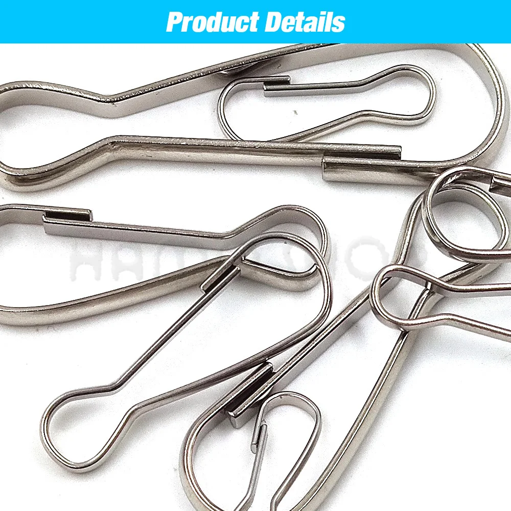 20-50Pcs Snap Spring Clip Hooks Buckle Metal For Purse Zipper Pull Lanyards Paracord Badge Keychain Keyring Accessory