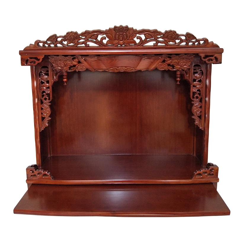 Buddha Shrine Wall-Mounted Altar Shrine Home Buddha Cabinet God of Wealth Buddha Cabinet Guanyin Statue Altar Buddha God Table