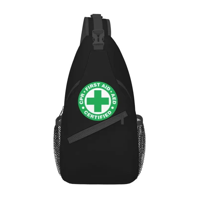 

First Aid Emergency Medicine Sling Chest Bag Custom Doctor Nurse Shoulder Crossbody Backpack for Men Cycling Camping Daypack