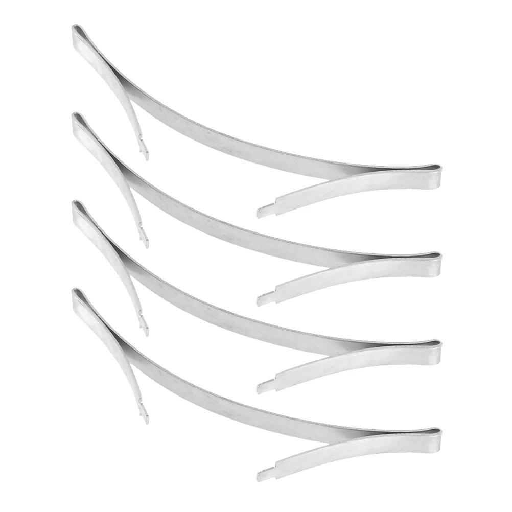 

4pcs Sliding Door Positioning Clips Stainless Steel Bottom Guides Wardrobe Track Accessories Silver Hardware Buffer System Part
